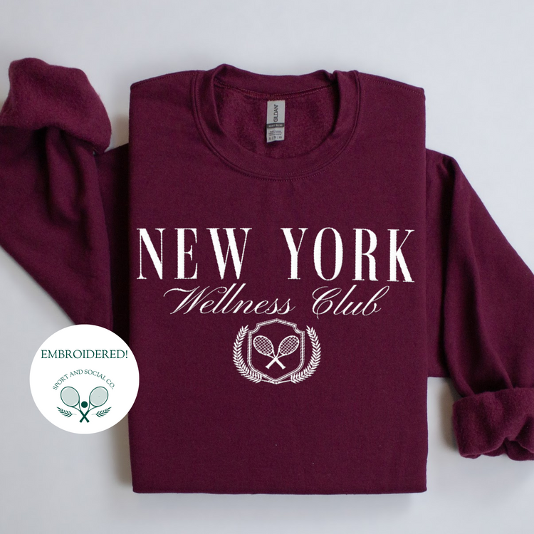 Embroidered New York Wellness Club Crewneck Sweatshirt