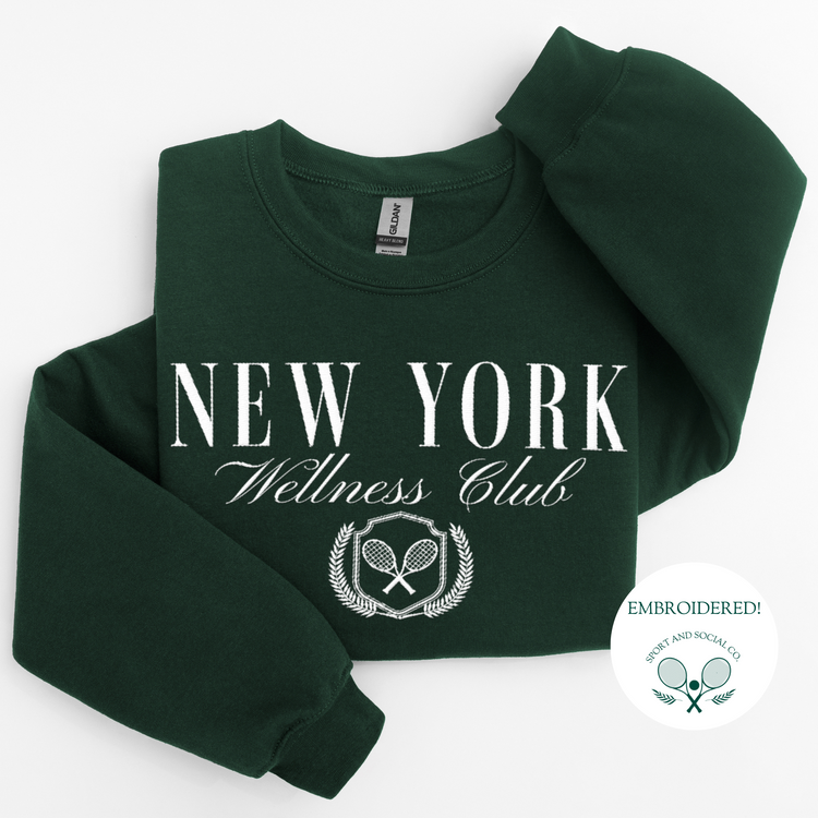 Embroidered New York Wellness Club Crewneck Sweatshirt