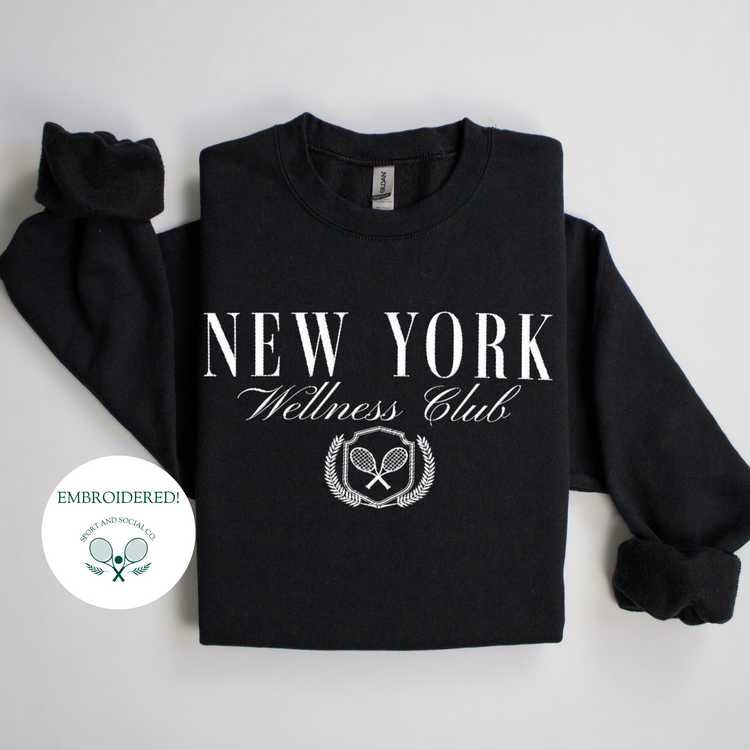 Embroidered New York Wellness Club Crewneck Sweatshirt