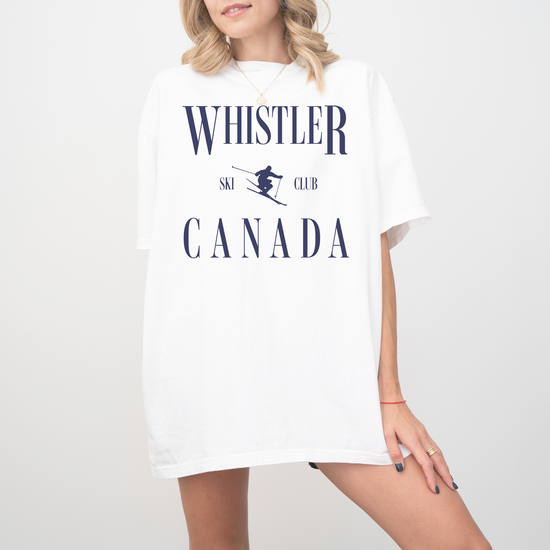 Whistler Ski Club unisex t-shirt in vintage style, inspired by classic ski culture and alpine heritage.