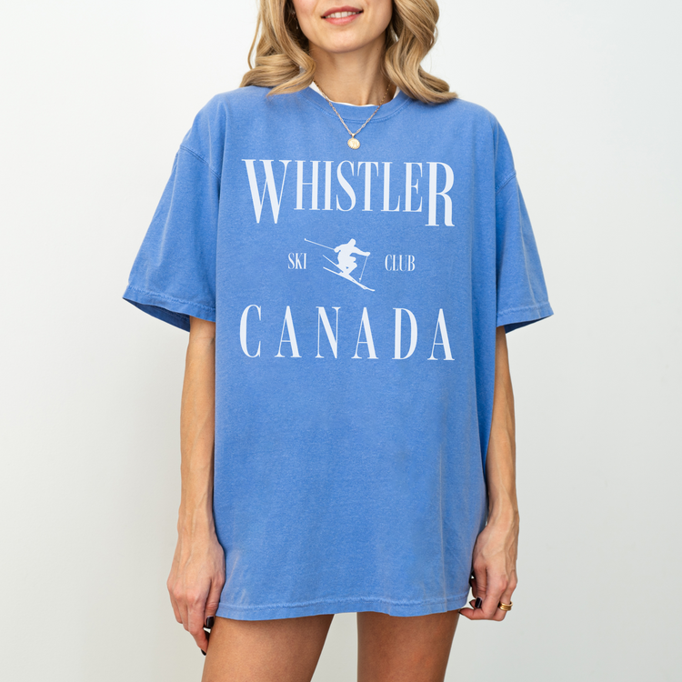 Whistler Ski Club unisex t-shirt in vintage style, inspired by classic ski culture and alpine heritage.