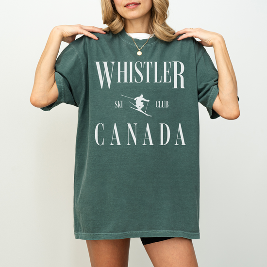 Whistler Ski Club unisex t-shirt in vintage style, inspired by classic ski culture and alpine heritage.