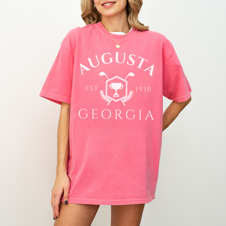 Augusta Georgia, Vintage Style Golf, Short Sleeve T-Shirt