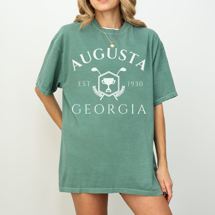 Augusta Georgia, Vintage Style Golf, Short Sleeve T-Shirt