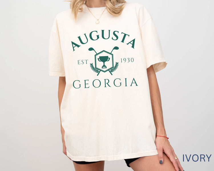 Augusta Georgia, Vintage Style Golf, Short Sleeve T-Shirt