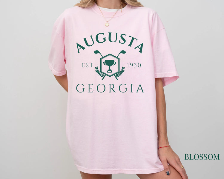 Augusta Georgia, Vintage Style Golf, Short Sleeve T-Shirt