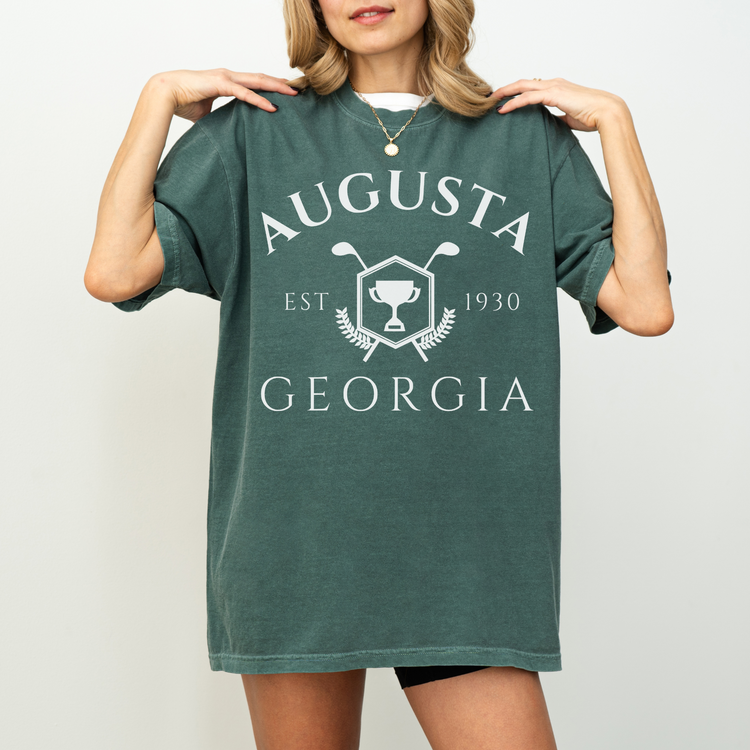 Augusta Georgia, Vintage Style Golf, Short Sleeve T-Shirt