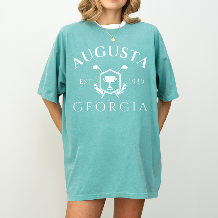 Augusta Georgia, Vintage Style Golf, Short Sleeve T-Shirt