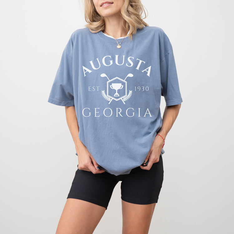 Augusta Georgia, Vintage Style Golf, Short Sleeve T-Shirt