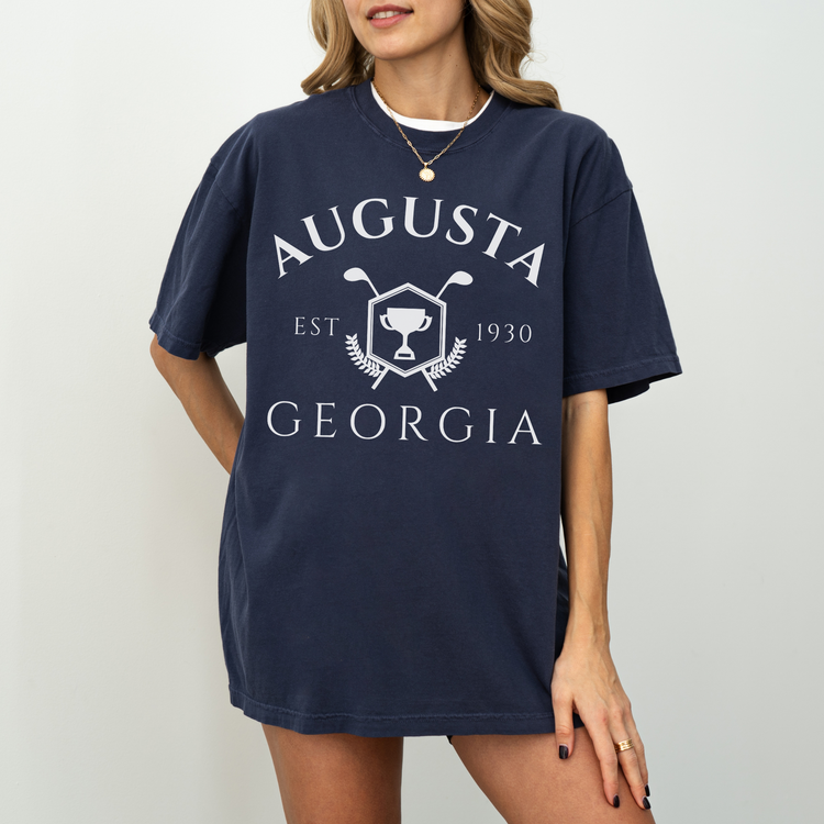 Augusta Georgia, Vintage Style Golf, Short Sleeve T-Shirt