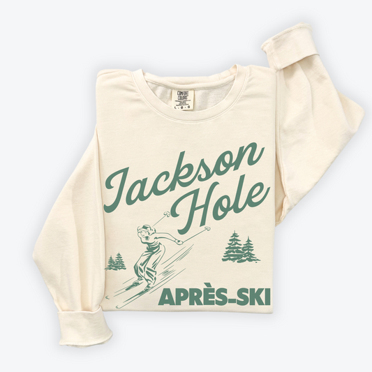 Jackson Hole Après-Ski Lightweight Cotton Crewneck Sweatshirt