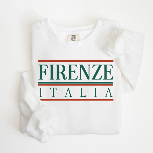 Firenze, Italia Lightweight Cotton Crewneck Sweatshirt