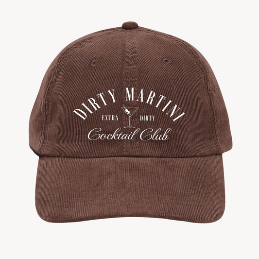 Embroidered Dirty Martini Vintage Corduroy Cap