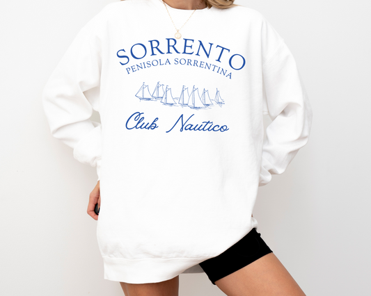 Sorrento, Club Nautico Lightweight Cotton Crewneck Sweatshirt