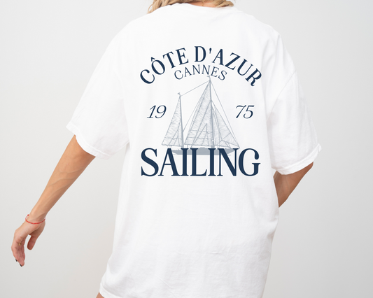 Côte d'Azur, Cannes Sailing Short Sleeve T-Shirt