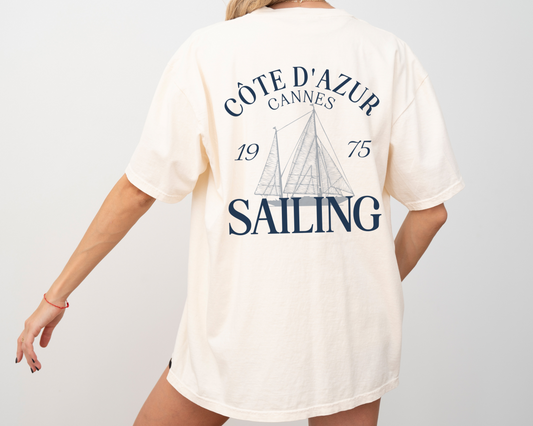 Côte d'Azur, Cannes Sailing Short Sleeve T-Shirt