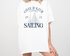 Cannes, Côte d'Azur Sailing Short Sleeve T-Shirt, Vintage, Faded, Grunge Style, On Model, White Color