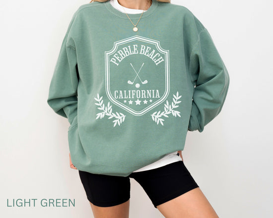 Pebble Beach, California Comfort Colors® Crewneck Sweatshirt | Vintage Style Country Club Pullover Sweater | Golf Trip | Gift for Her, Him