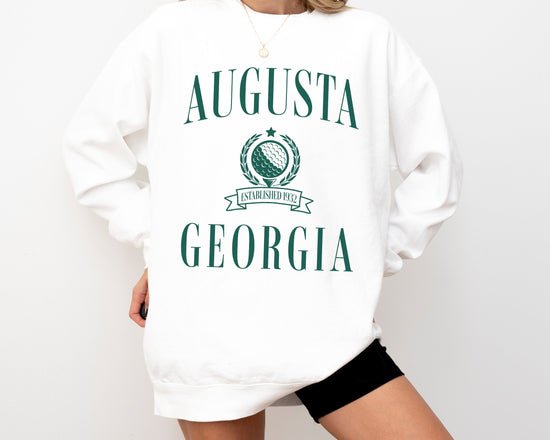 Augusta Golfing Sweatshirt, Front View, White