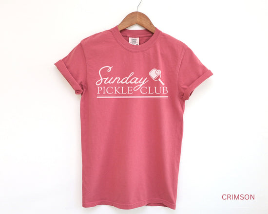 Sunday Pickle Club Comfort Colors Short Sleeve T-Shirt | Pickleball Cotton Tee | Vintage Sporty Athletic Style | Gift for Her | Men, Women’s